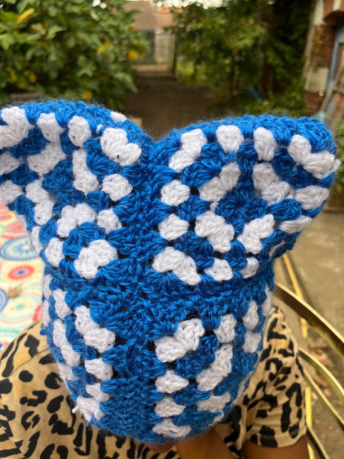 Bonnet Cat Granny Square – Style Félin – 100% Coton – Fait Main – €24,99