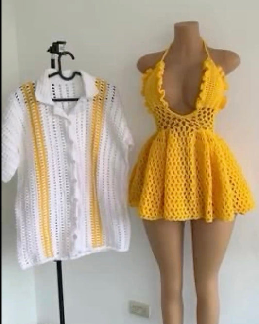 Ensemble Couples – Style Coordonné – 100% Coton – Fait Main – €85