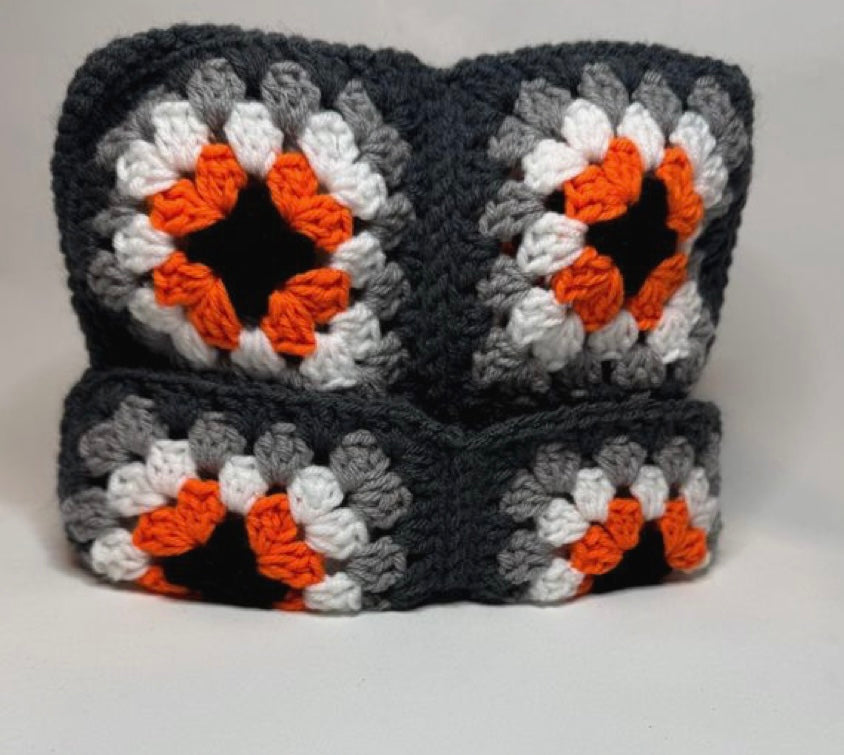 Bonnet Cat Granny Square – Style Félin – 100% Coton – Fait Main – €24,99