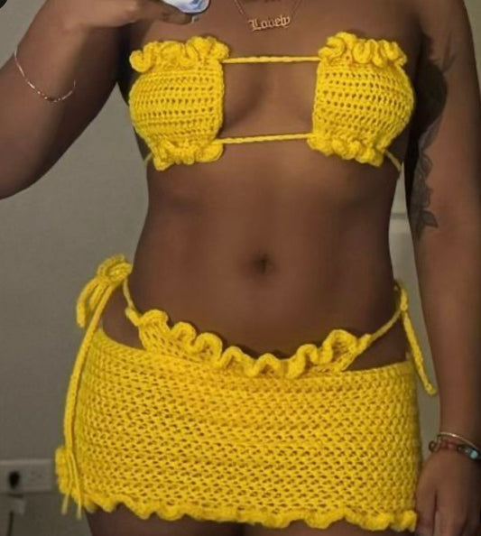 Bikini 3 Pièces – Style Unique – 100% Coton – Fait Main – €43,99